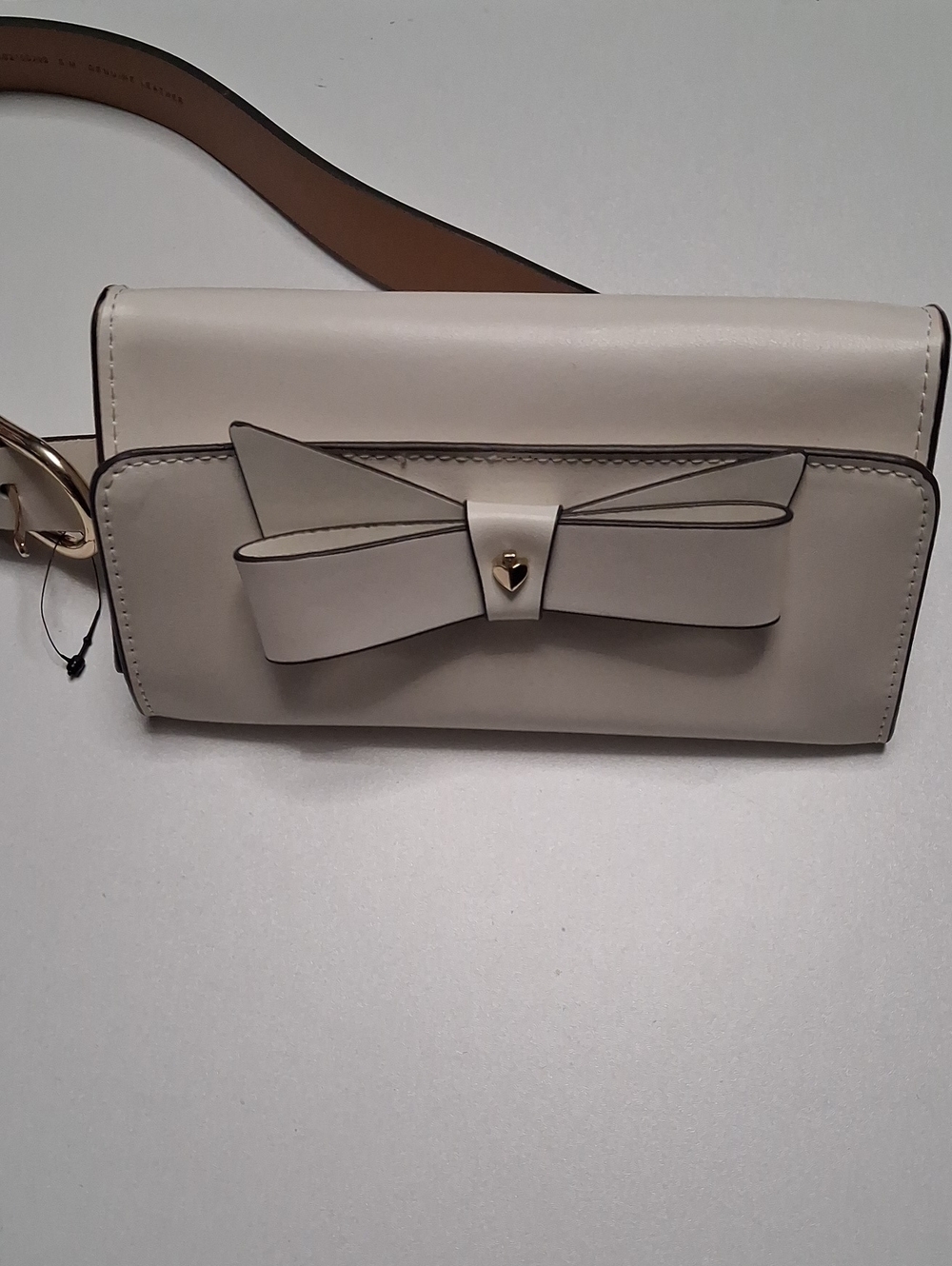 kate spade Cream Bow-Detail Belt Wallet
